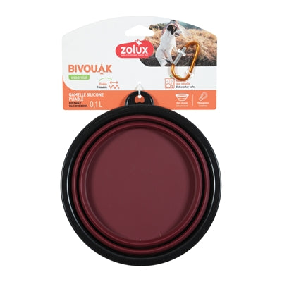 Zolux Bvk Voerbak Opvouwbaar Siliconen Rood 17 Cm 1 Ltr