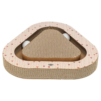 Trixie Krabplank Hartjes Met Ballen Driehoekig Karton Abrikoos