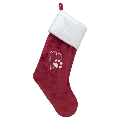 Trixie Xmas Kerstsok Pluche Rood / Wit 47 Cm