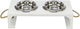 Trixie Be Nordic Set Voerbak / Waterbak Hout / Rvs Wit
