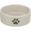 Trixie Voerbak / Drinkbak Hond Pootmotief Keramiek Lichtgrijs / Grijs 800 Ml 16 Cm
