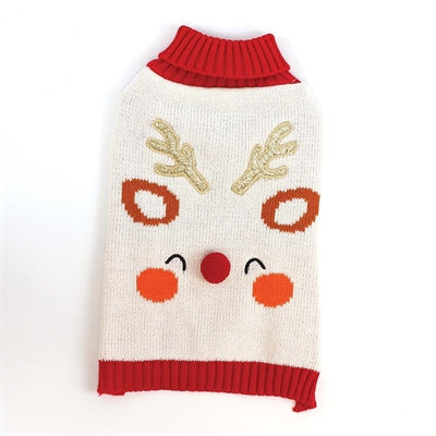 Happy Pet Hondentrui Rendier Met Glitters Wit / Rood Ruglengte 30 Cm