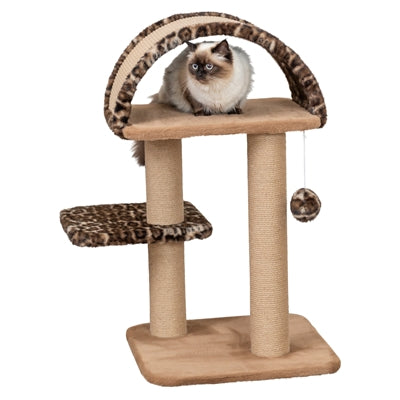 Trixie Krabpaal Leo Panterprint Ligplaats Met Boog Bruin