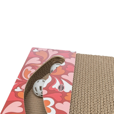 Trixie Krabplank Hartjes Met Ballen Rechthoekig Karton Rood