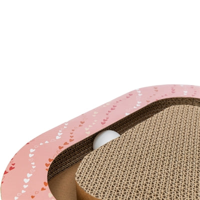 Trixie Krabplank Hartjes Met Ballen Driehoekig Karton Zalm