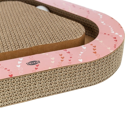 Trixie Krabplank Hartjes Met Ballen Driehoekig Karton Zalm