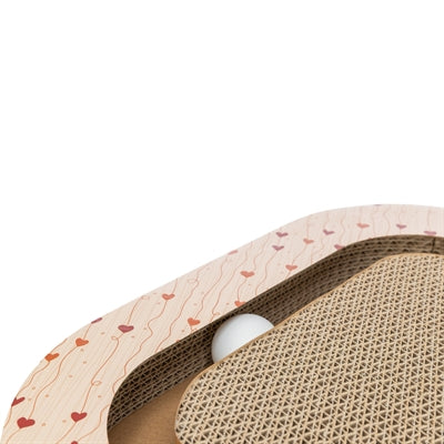 Trixie Krabplank Hartjes Met Ballen Driehoekig Karton Abrikoos
