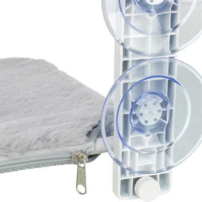 Trixie Hangmat Voor Aan Raam Opvouwbaar Pluche / Mesh Wit / Grijs