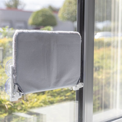 Trixie Hangmat Voor Aan Raam Opvouwbaar Pluche / Mesh Wit / Grijs