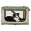Trixie Kennel Comfy Bench Stof / Reismand Olijfgroen / Beige 47,5X70X44,5 Cm