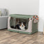 Trixie Kennel Comfy Bench Stof / Reismand Olijfgroen / Beige 47,5X70X44,5 Cm
