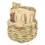 Trixie Mand Gras Met Hooi / Maisbladeren / Houten Stokjes 9X9X9 Cm